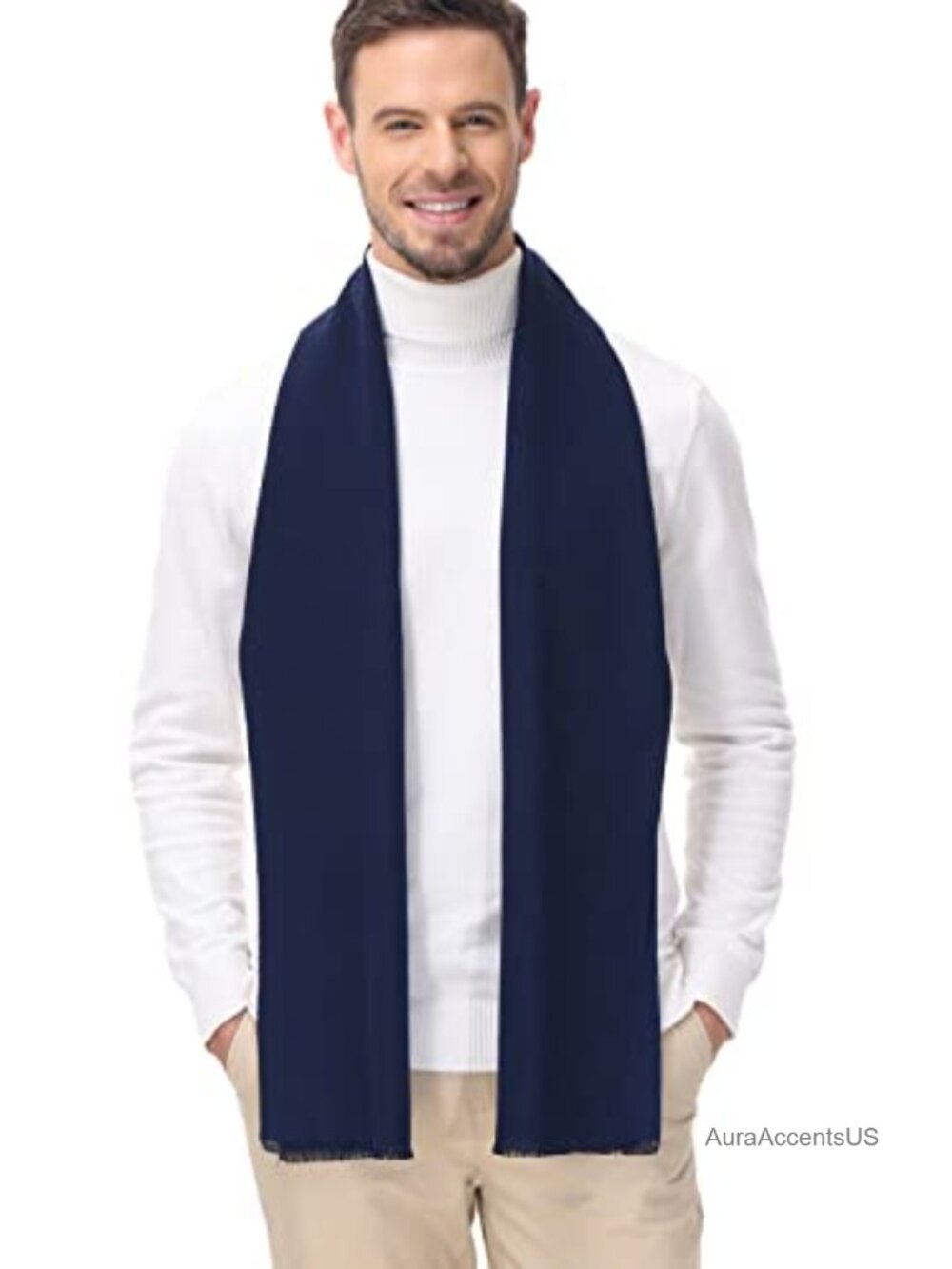 Men's Winter Scarf Mulberry Silk Viscose Blend Long Formal Classic Soft